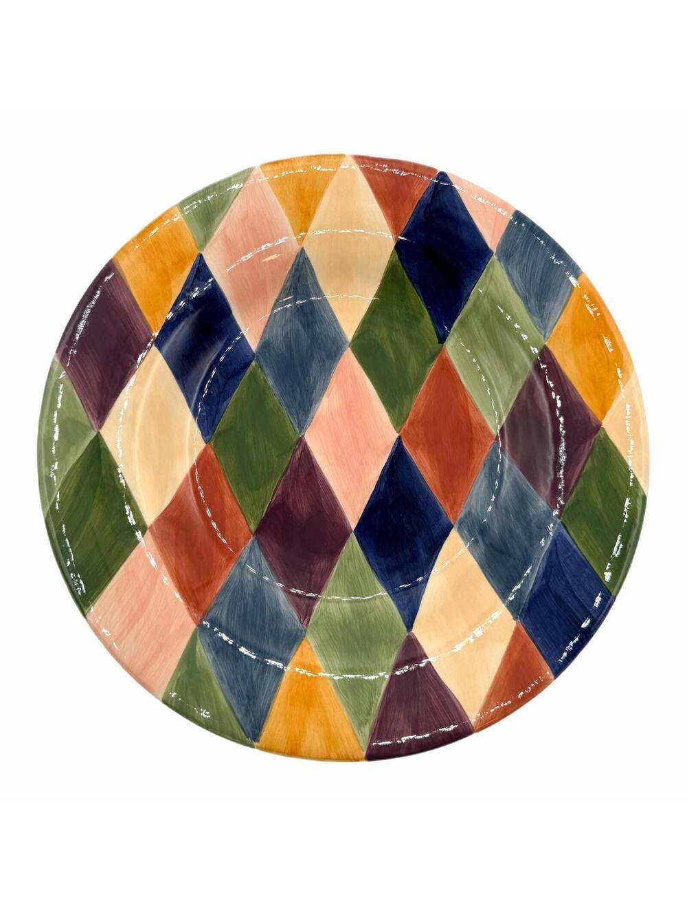 Vintage Tabletops Unlimited Carnival 11” Dinner Plate – Colorful Diamonds